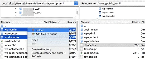  پوشه های wp-include و wp-admin