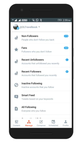 اپ crowdfire برای توییتر