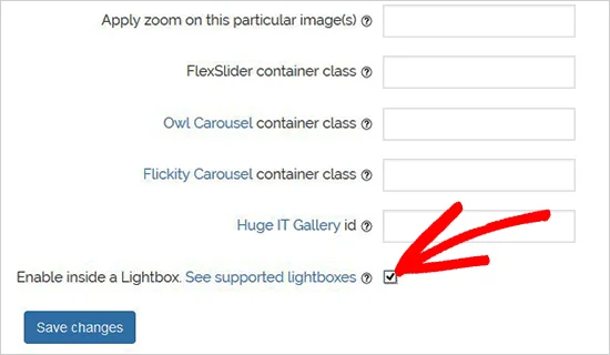 فعال کردن لایت باکس در پلاگین WP Image Zoom فعال کردن لایت باکس در پلاگین WP Image Zoom